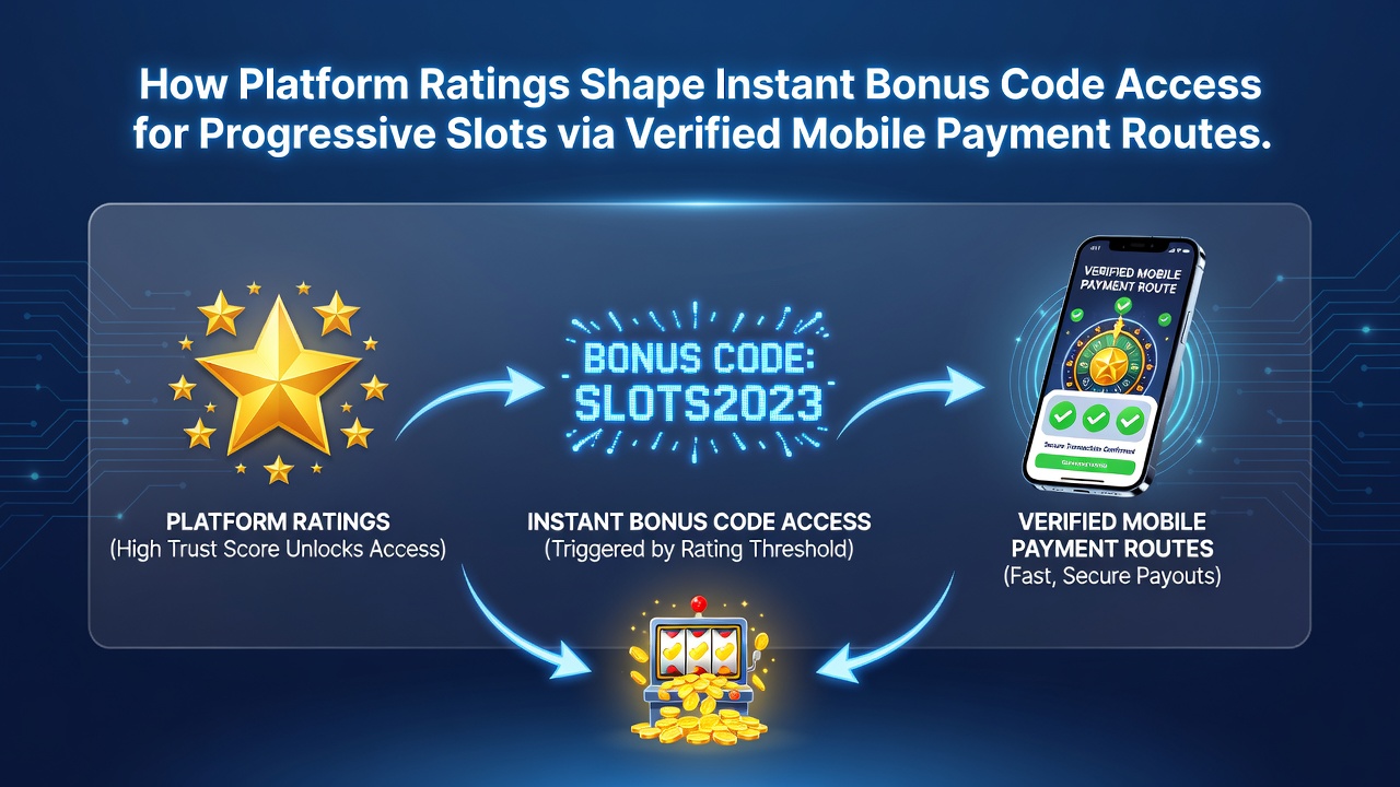 Darstellung mobiler Casino-Plattformen mit Bewertungssystemen und Zahlungsoptionen für progressive Slots
