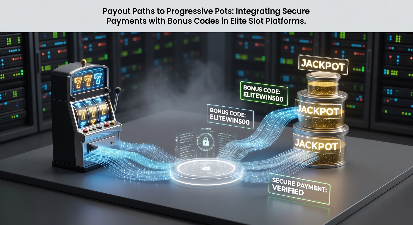 Darstellung eines progressiven Jackpots mit sicheren Zahlungsikonen und Bonus-Code-Eingabe auf einer Slot-Plattform